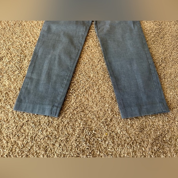 LOFT The Riviera Slim Blue Textured Cropped Work Pants Size 00 Petite - Picture 4 of 7